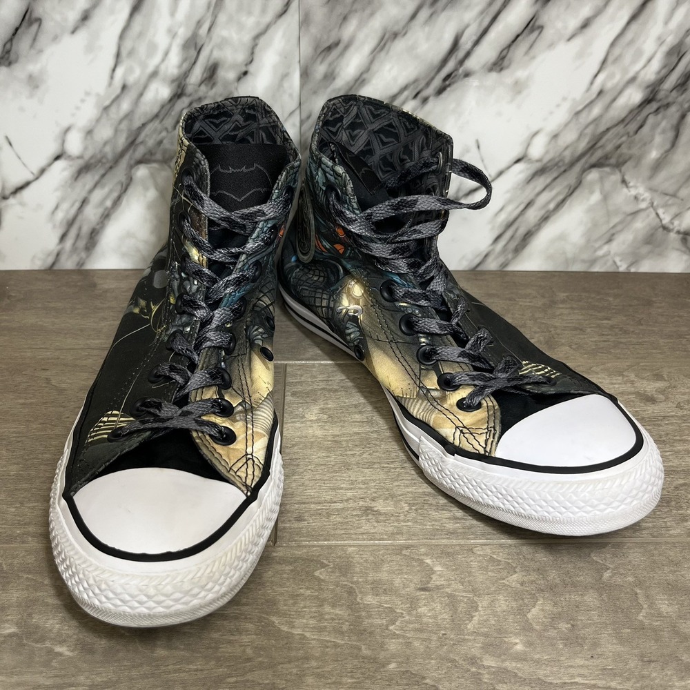 Converse CTAS Hi DC Comics Batman Shoes Mens Size 7 Women 9 Black Skate Sneakers